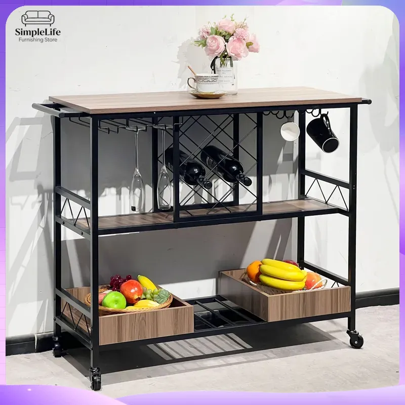 Kitchen Baking Cart - عربة مطبخ متعددة الوظائف مع أرفف