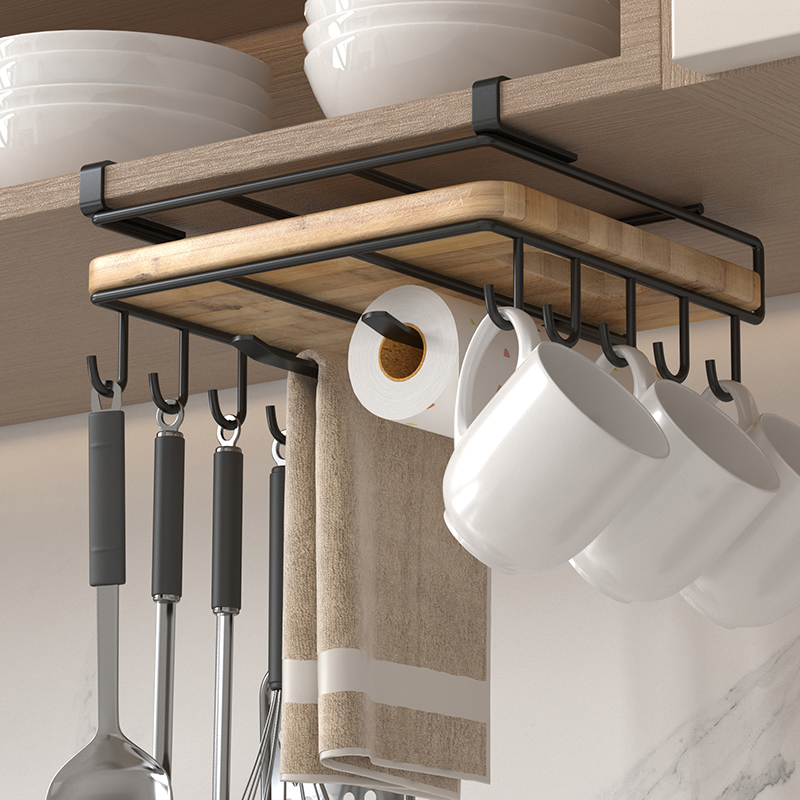 رف منظم معلق للمطبخ مع خطافات، - مراجعة Kitchen Uncle وسعره