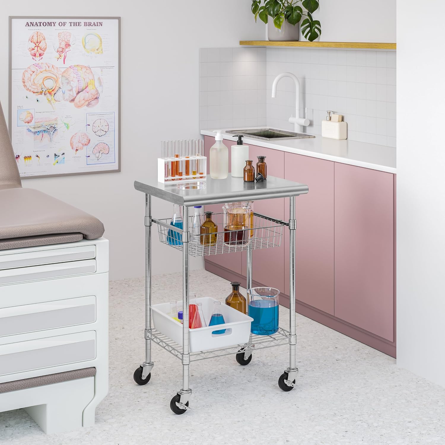 طاولة تحضير تجارية من الفولاذ  - مراجعة Kitchen Baking Cart وسعره
