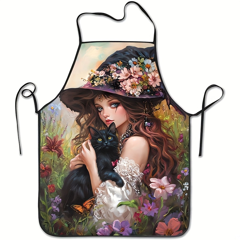 مئزر مطبوع بتصميم قطة سوداء سا - مراجعة Kitchen Witch Baking وسعره